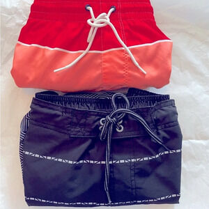 2Pack Men’s swim shorts M Blue/Red/Coral- 2nd pair Black/Gray/turquoise/magenta